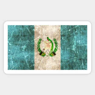 Vintage Aged and Scratched Guatemalan Flag Sticker